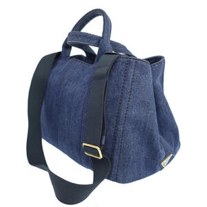 Prada 2way Shoulder Bag Black Canapa Tote